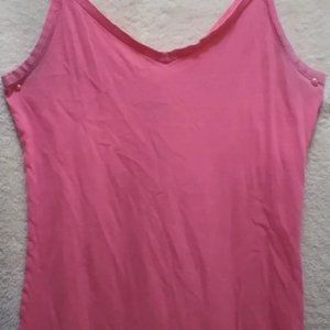 pink juniors organic cotton scoop tank